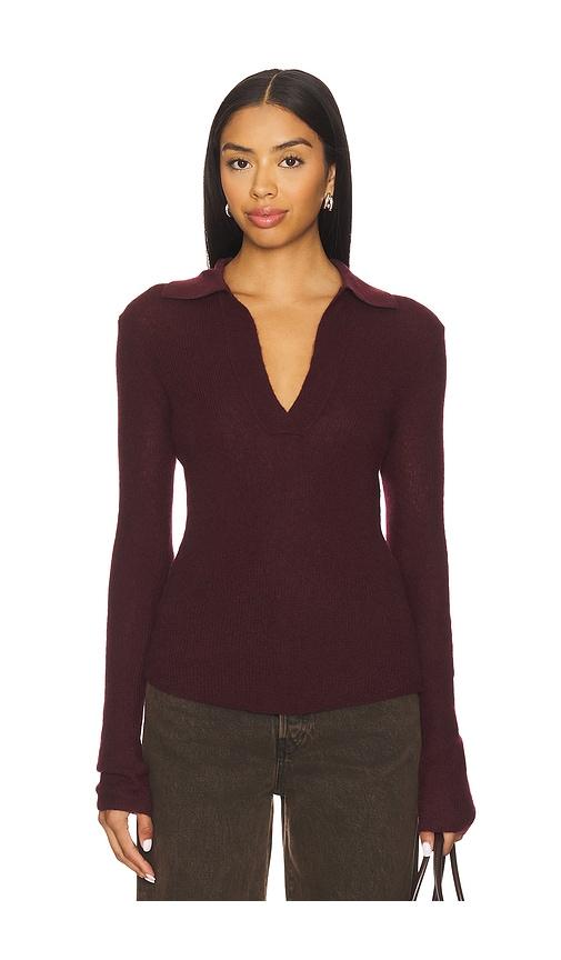 citizens of humanity simone polo sweater in burgundy. - size s (also in xs)
