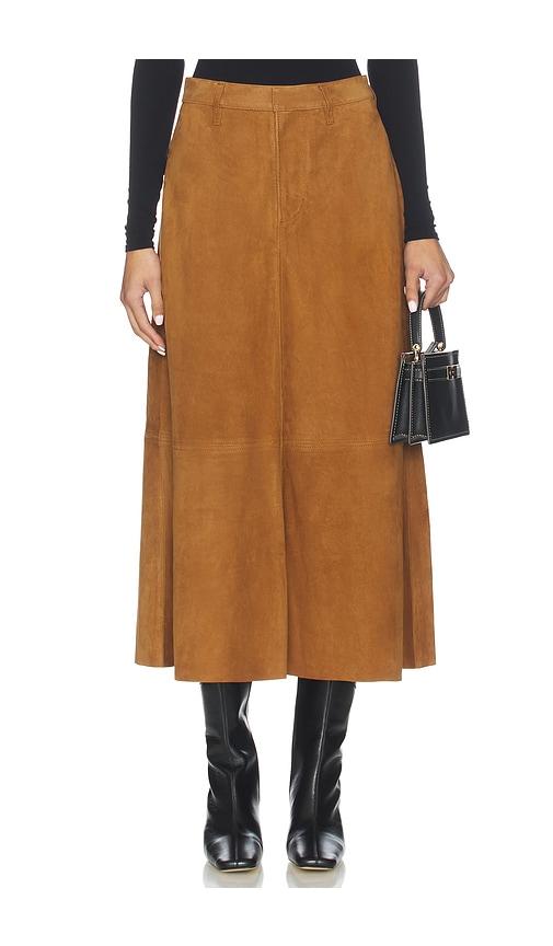 citizens of humanity suede cassia skirt in cognac. - size 27 (also in 28)
