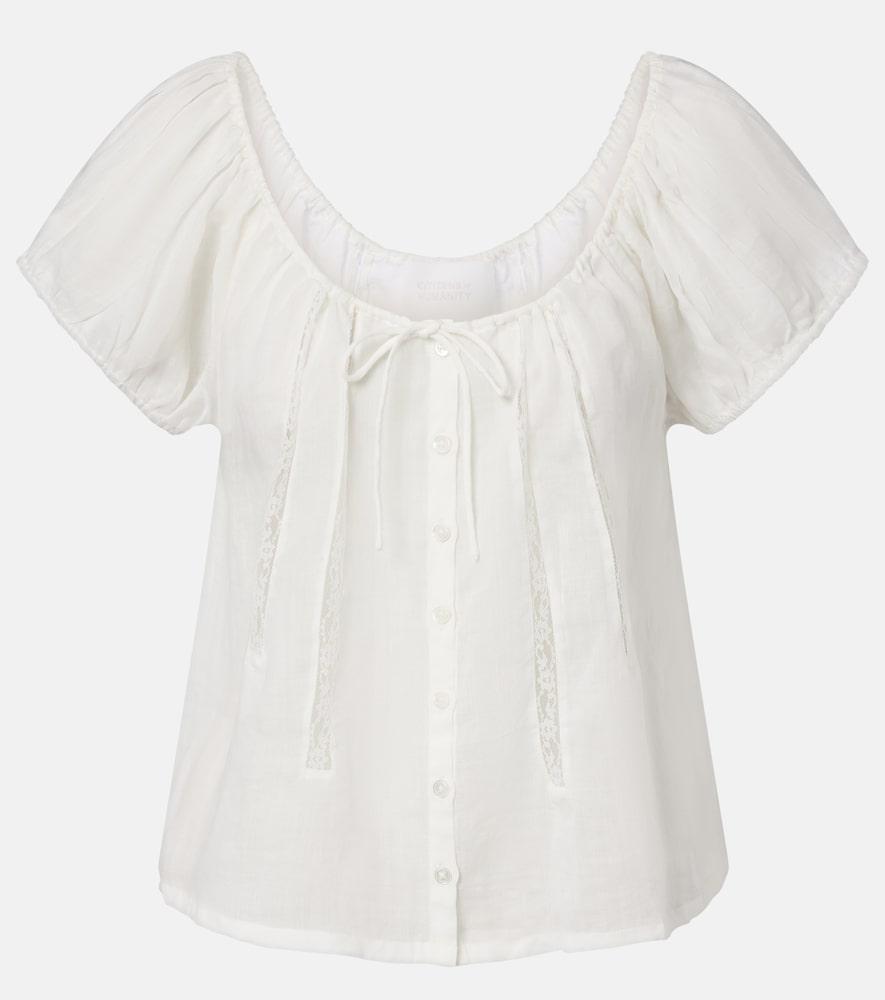 citizens of humanity tatev lace-trimmed top