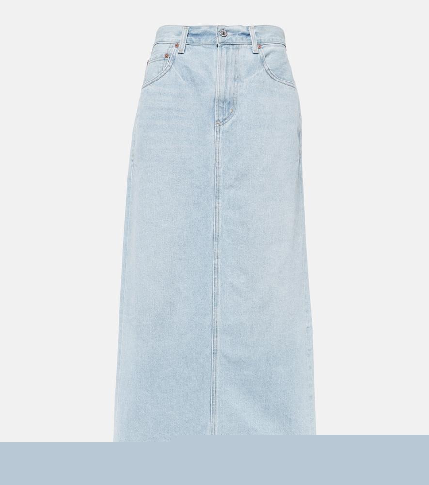 citizens of humanity verona mid-rise denim midi skirt