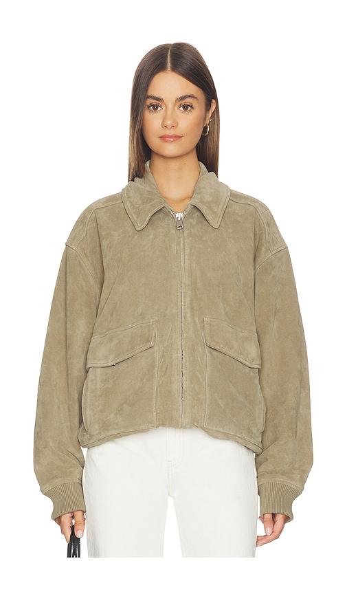 citizens of humanity vivienne suede jacket in olive. - size l (also in m)