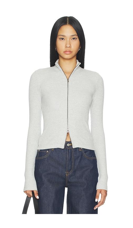 citizens of humanity zip cardigan in light grey. - size l (also in s, xs)