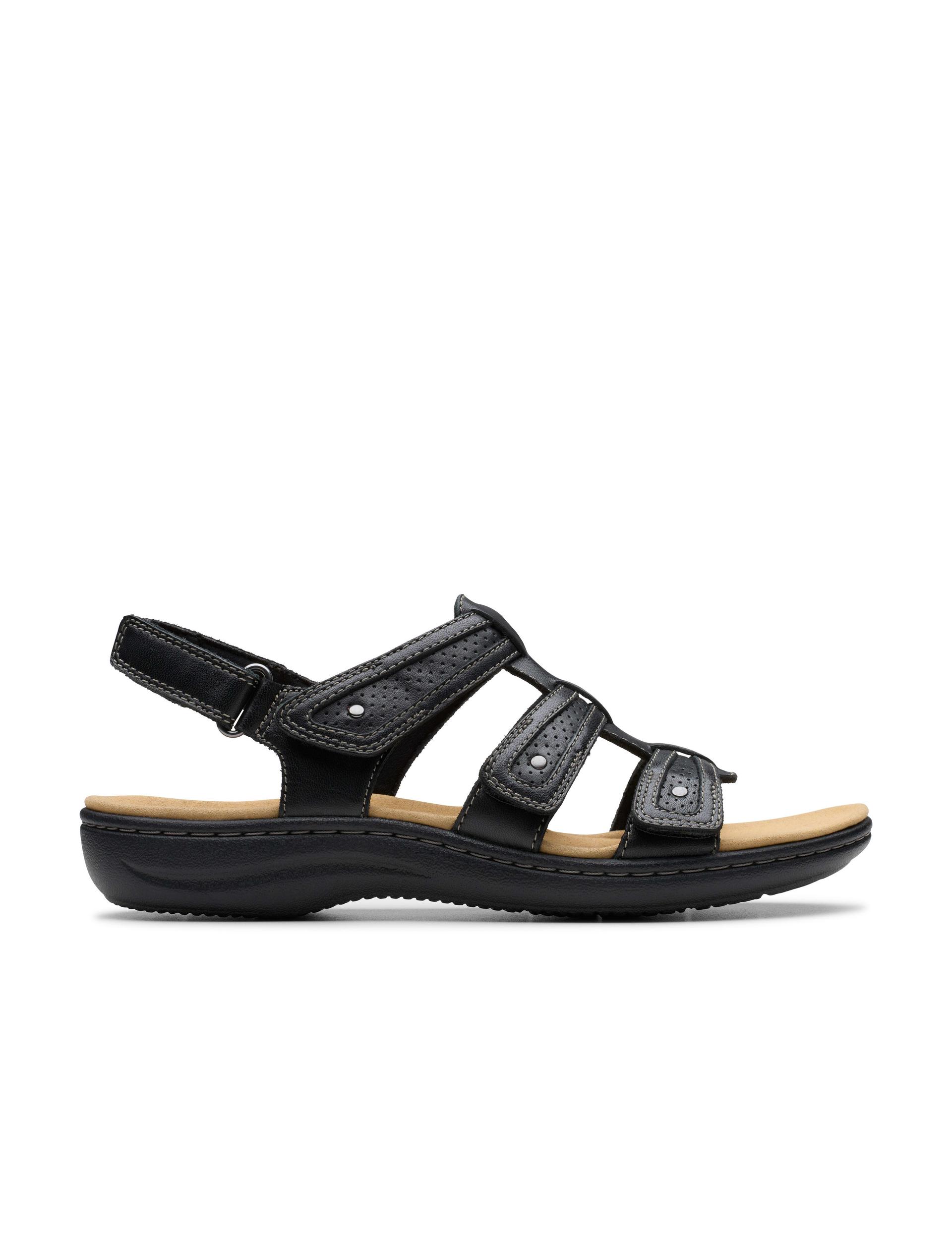 clarks laurieann ivy black leather sandal