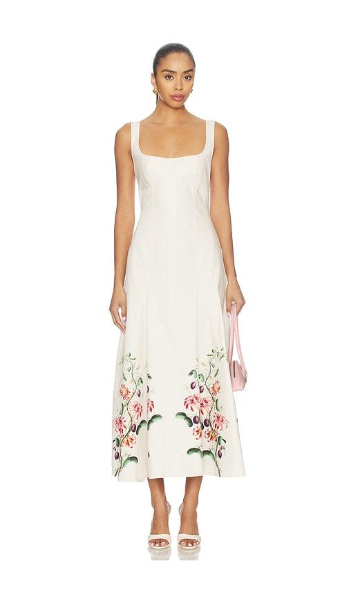 clea charlie pleat dress in cream. - size l (also in s, m)