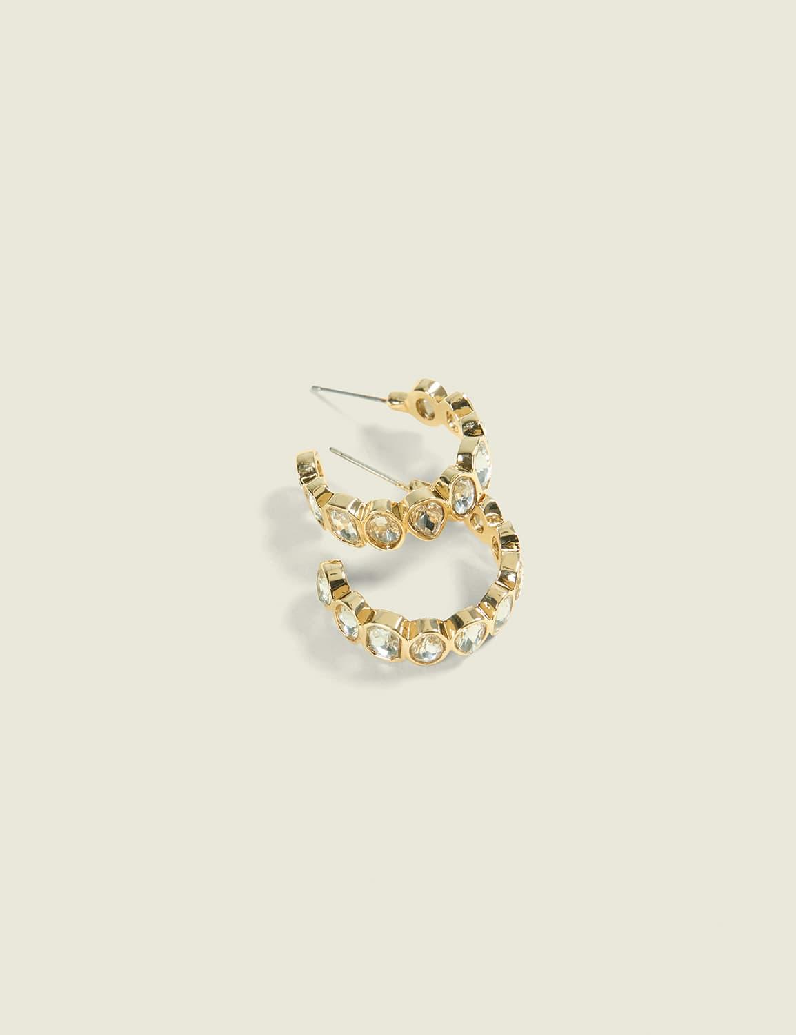 clear imitation stone hoop earrings