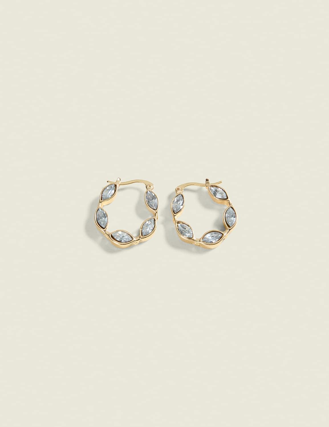 clear imitation stone hoop earrings