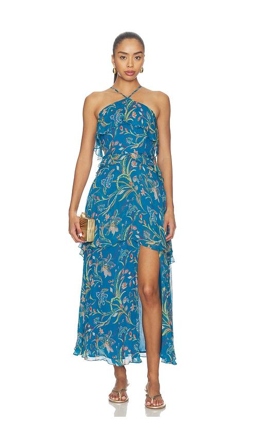cleobella aphrodite ankle dress in blue. - size l (also in s, xs, m, xl)
