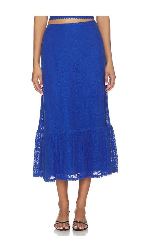cleobella azure midi skirt in blue. - size l (also in s, xs, m, xl)