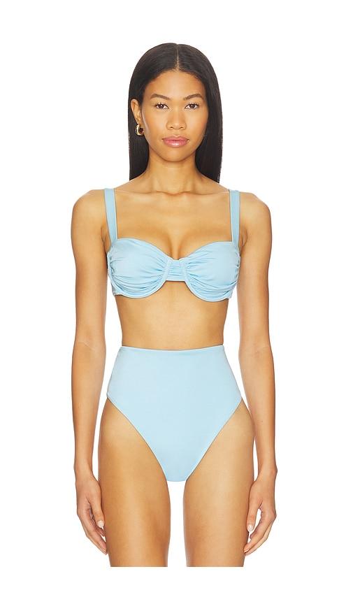 cleobella beckett bikini top in baby blue. - size m (also in s, xs)
