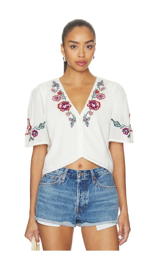 cleobella brett top in white. - size l (also in s, xs, m, xl)