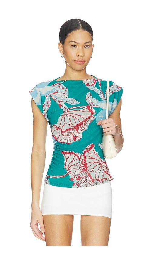 cleobella ellie top in green,blue. - size s (also in xs, xl)