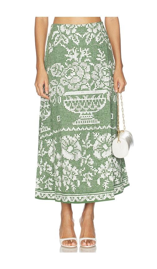 cleobella jasmine ankle skirt in green. - size l (also in s, xs, m)
