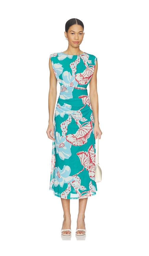 cleobella joelle midi dress in green,blue. - size l (also in s, xs, m)