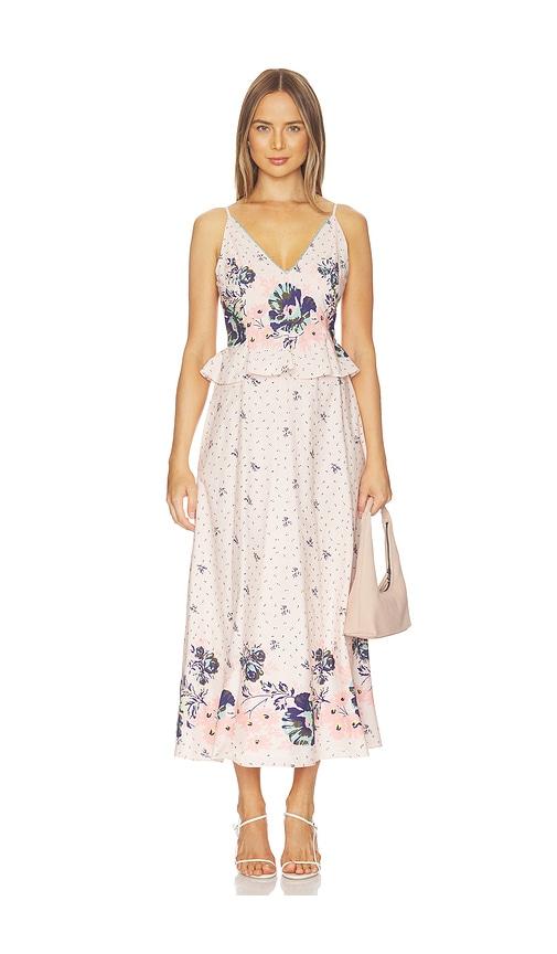 cleobella mena ankle dress in pink. - size l (also in s, xs, m)