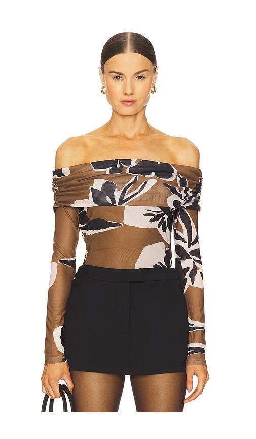 cleobella penelope top in brown,black. - size s (also in xs)