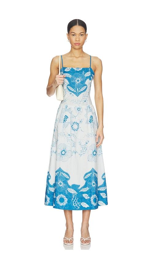cleobella renee ankle dress in blue. - size l (also in m, s, xl, xs)