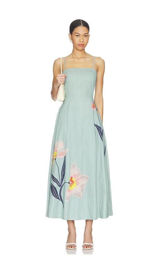 cleobella riley ankle dress in sage. - size l (also in s, xs, xl)
