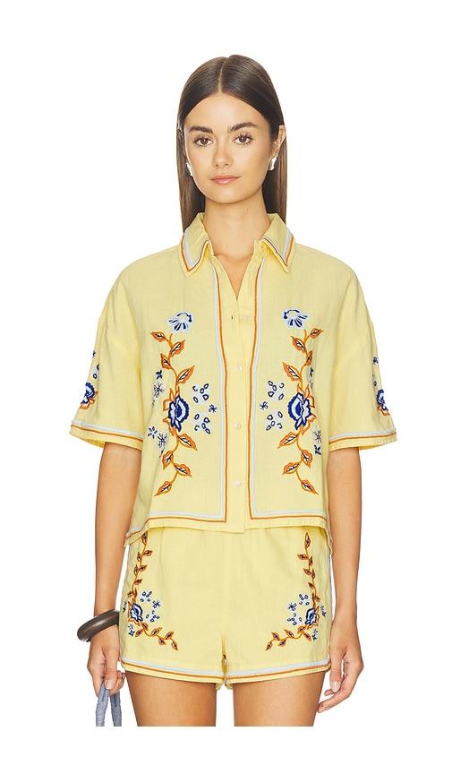 cleobella wynona top in yellow. - size l (also in s, xs, m)