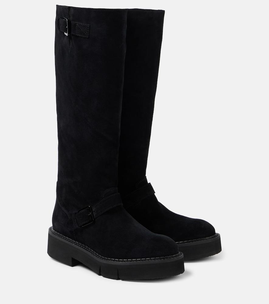 clergerie colby suede knee-high boots