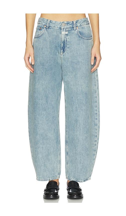 closed jazzie barrel jeans in blue. - size 24 (also in 25, 29, 31, 32)