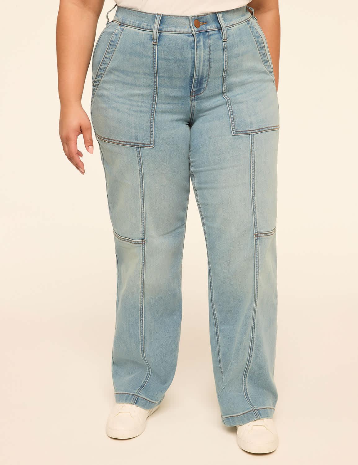 cloud knit high-rise relaxed straight jean