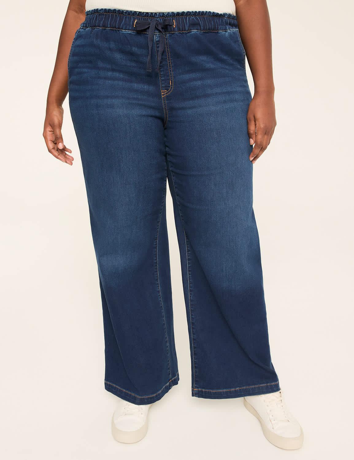 cloud knit pull-on high-rise wide leg jean