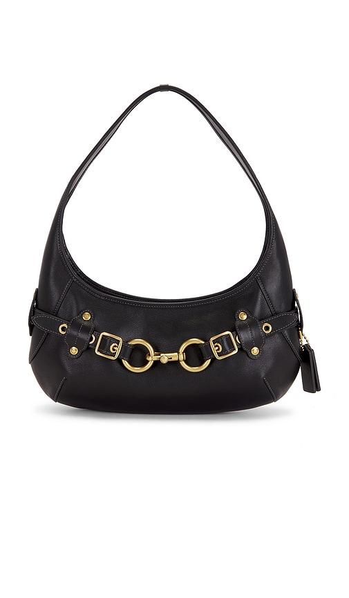 coach belted ergo shoulder bag in black.