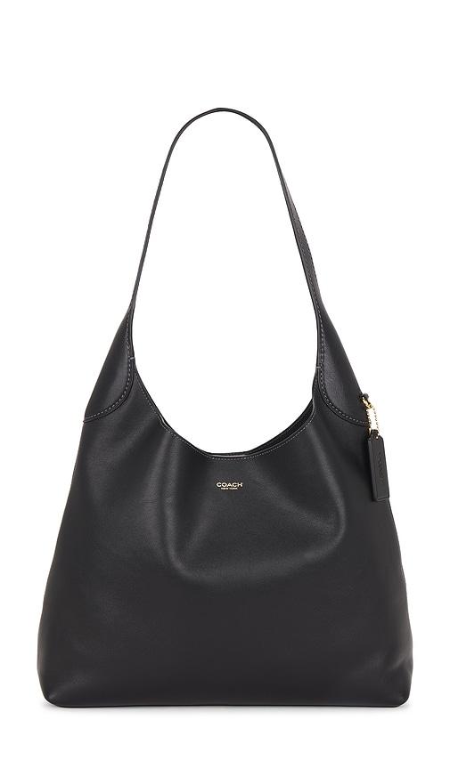 coach brooklyn 34 shoulder bag in black.