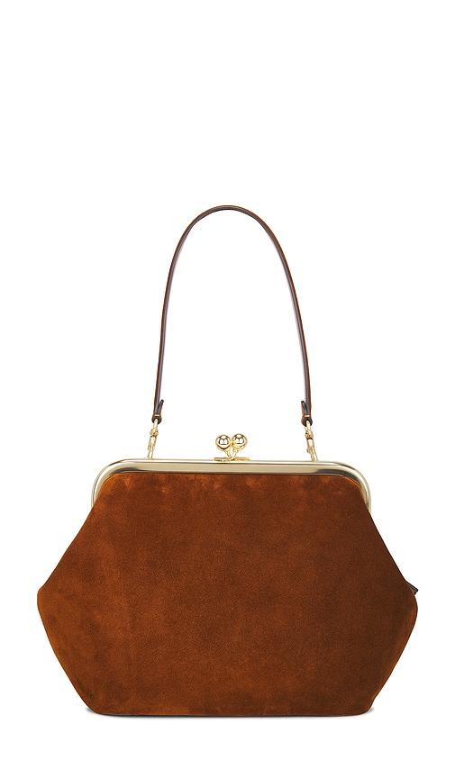 coach kisslock frame 27 bag in brown.