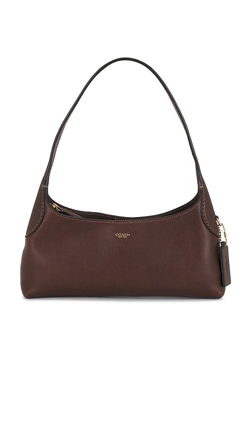 coach natural grain leather brooklyn shoulder bag 26 in brown.