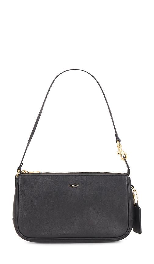 coach natural grain leather plaza bag in black.