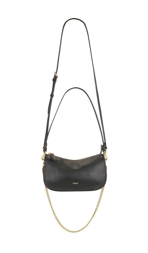 coach natural grain leather waverly bag in black.