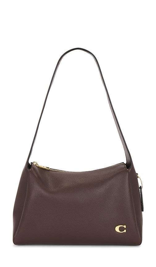 coach pebble lola shoulder bag in brown.