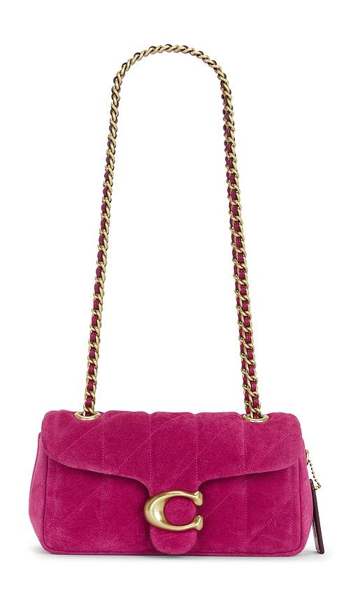 coach quilted suede tabby shoulder bag 20 in fuchsia.