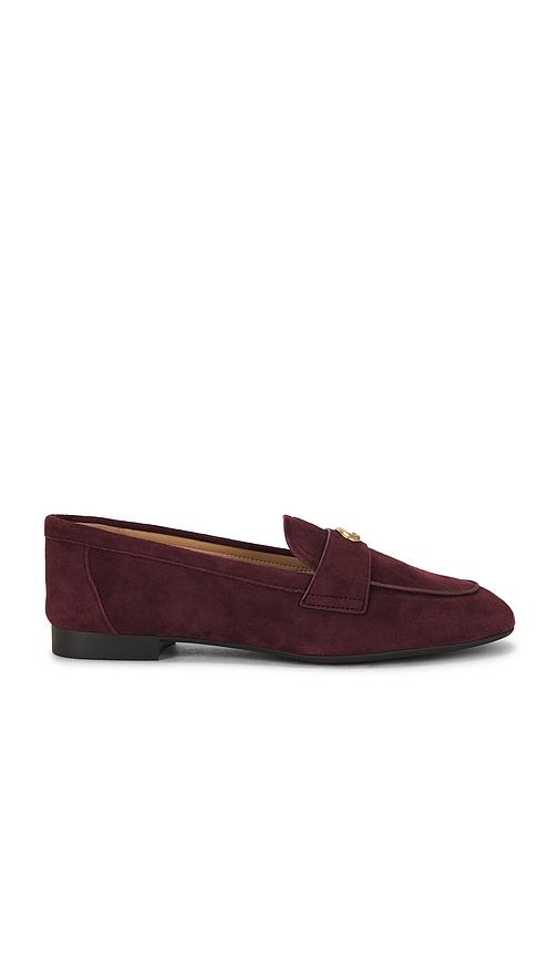 coach sculpted c loafer in burgundy. - size 7 (also in 7.5)