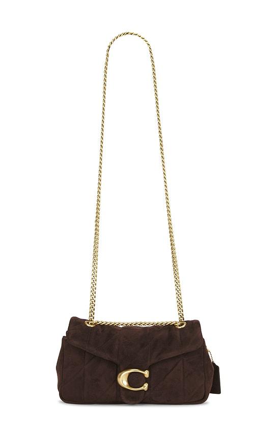 coach soft quilted suede tabby shoulder bag 26 in chocolate.