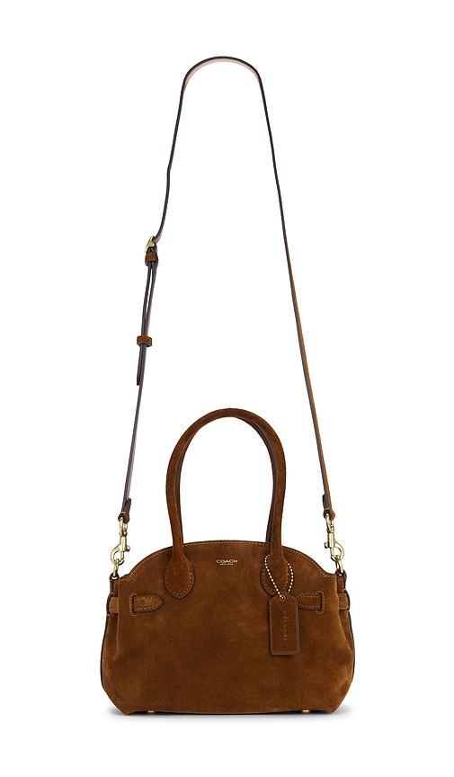 coach soft suede empire carryall 21 in brown.