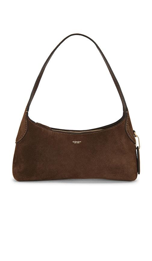 coach suede brooklyn shoulder bag 26 in chocolate.