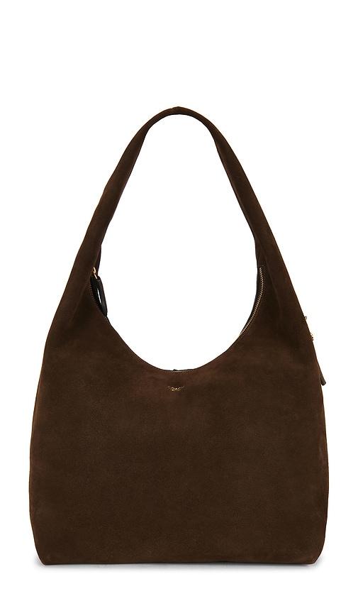 coach suede pillow brooklyn shoulder bag in chocolate.