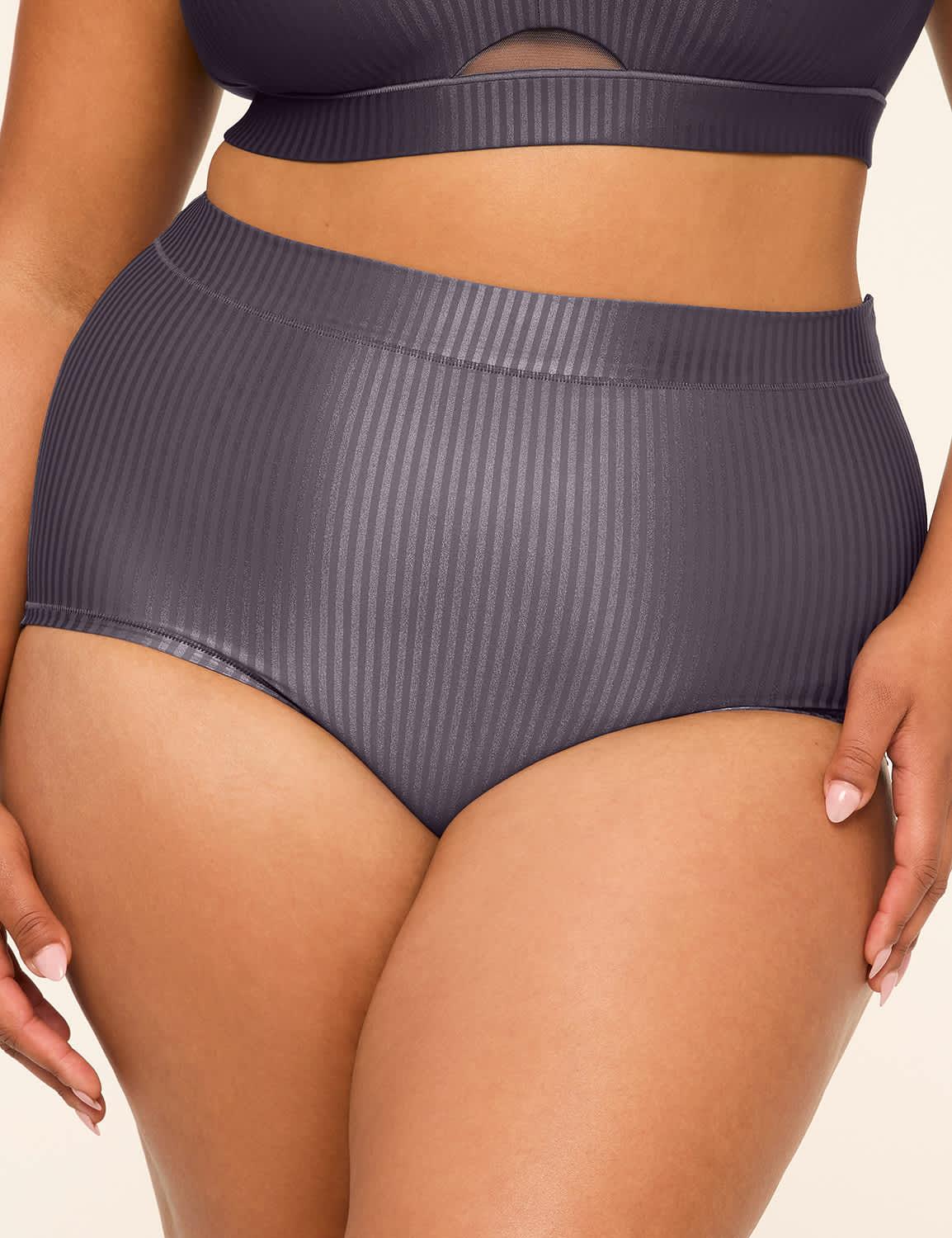 comfort bliss shine stripe high-waist brief panty