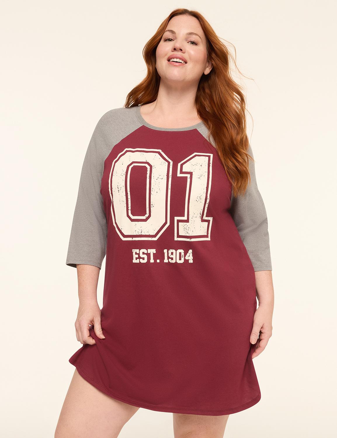 comfy cotton 3/4-sleeve sleepshirt
