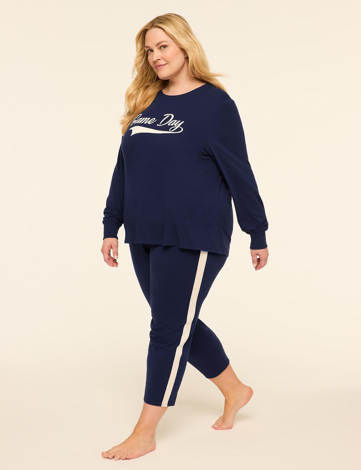 comfy cotton long-sleeve tee & pant pj set