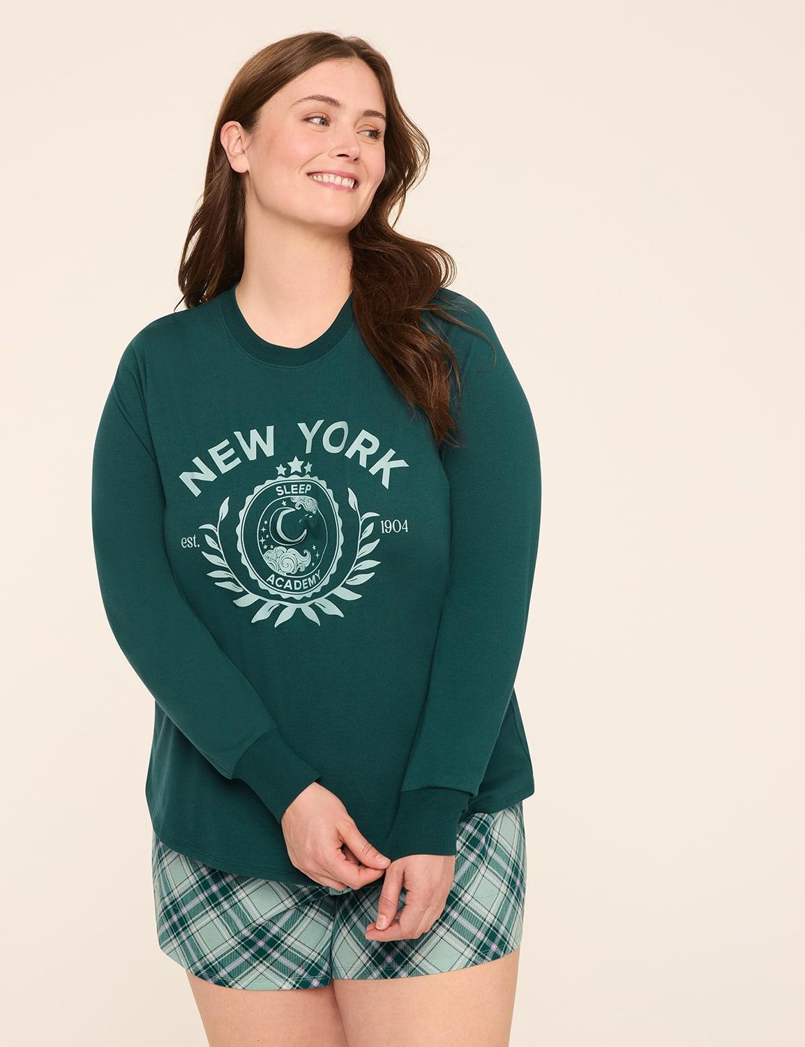 comfy cotton long-sleeve tee & short pj set