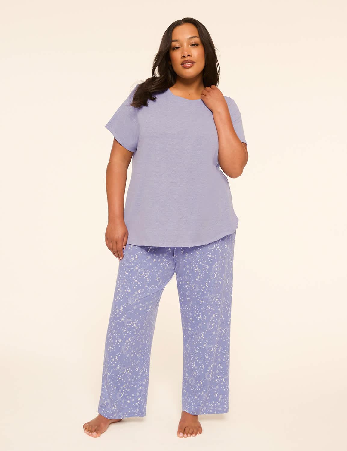 comfy cotton tee & pant pj set
