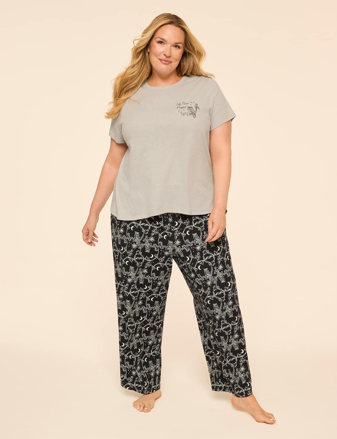 comfy cotton tee & pant pj set