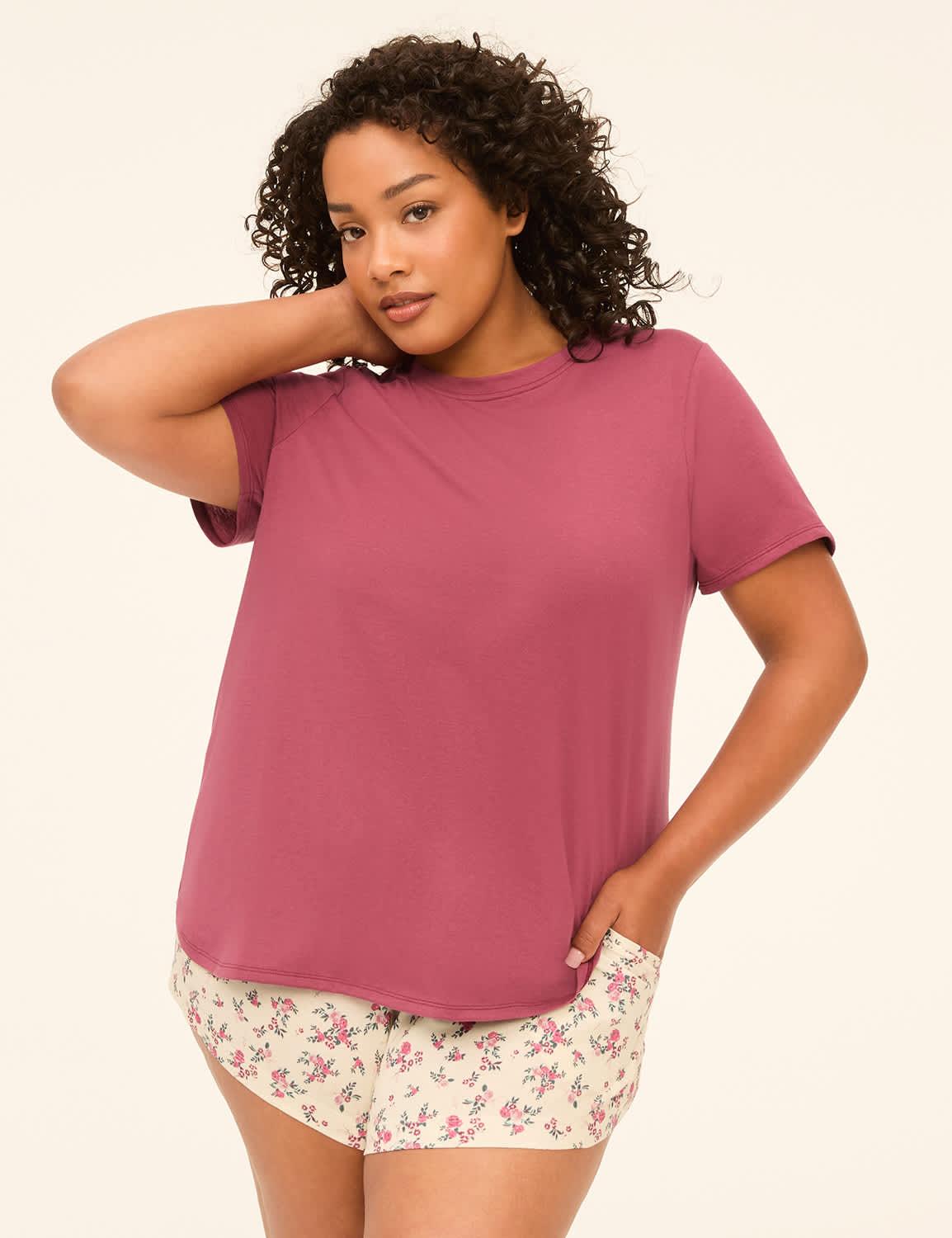 comfy cotton tee & short pj set