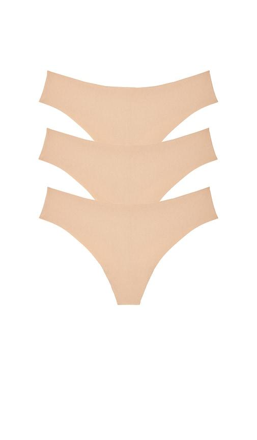 commando 3 pack butter thong in beige. - size m (also in s)