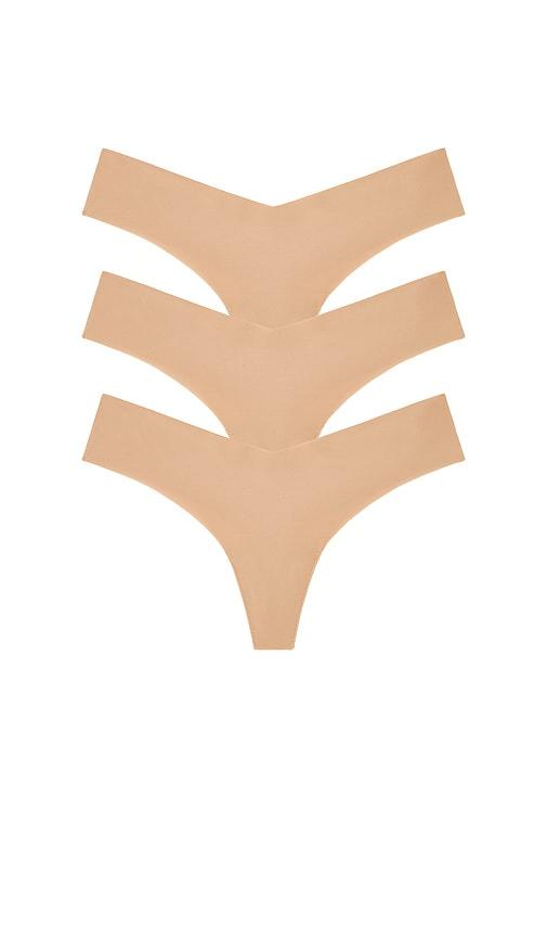 commando 3 pack classic thong in beige. - size l/xl (also in s/m, m/l)