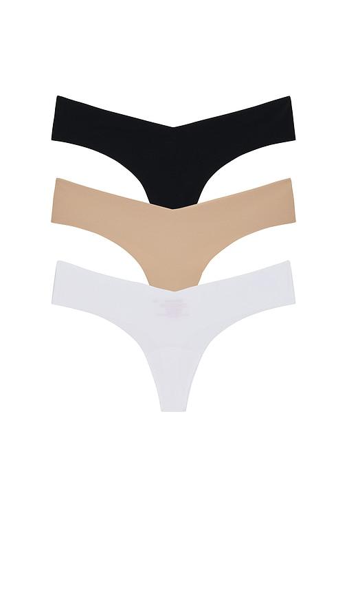 commando 3 pack classic thong in black. - size l/xl (also in m/l, xs)