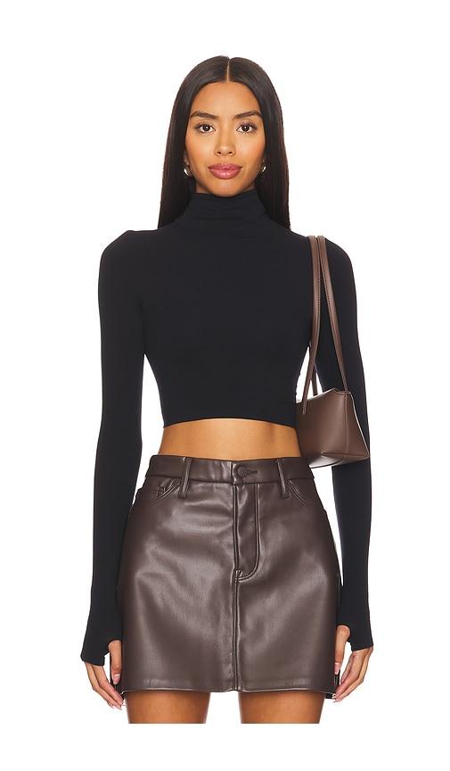 commando ballet crop top in black.